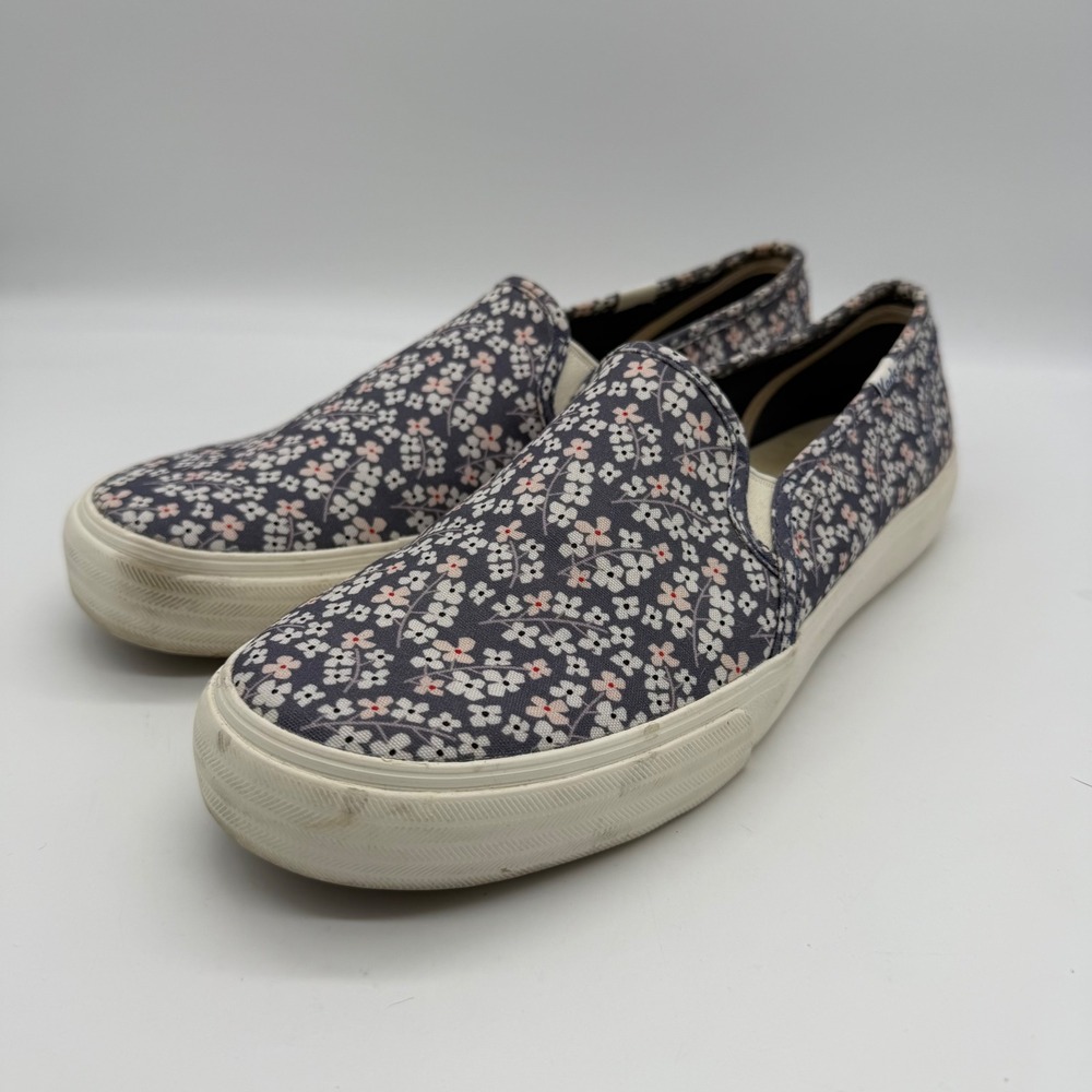 Keds Double Decker Floral Slip On Sneakers WF65057 Blue White Size 10